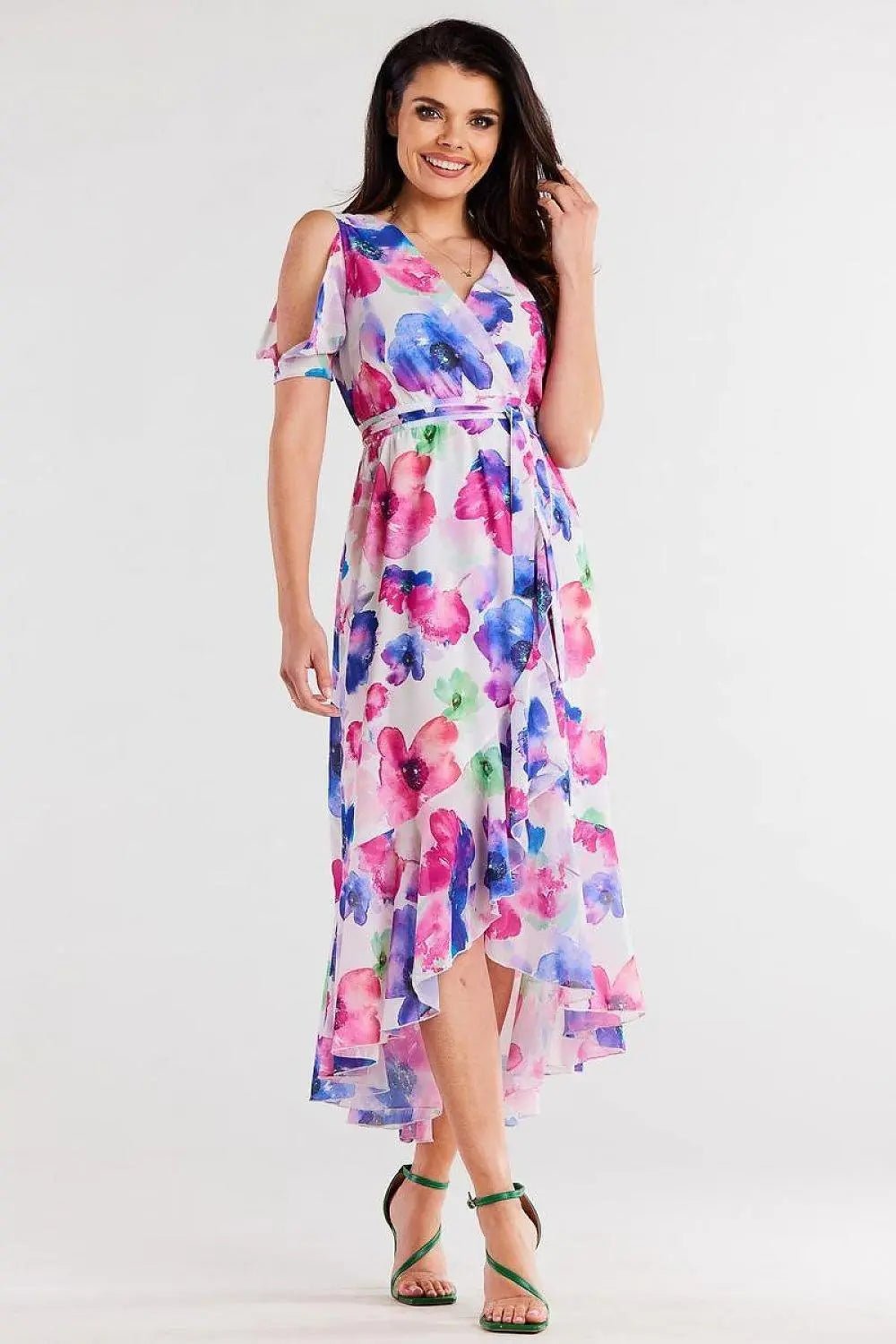 awama chiffon daydress with elastic lining, envelope, asymmetrical - Honesty Sales