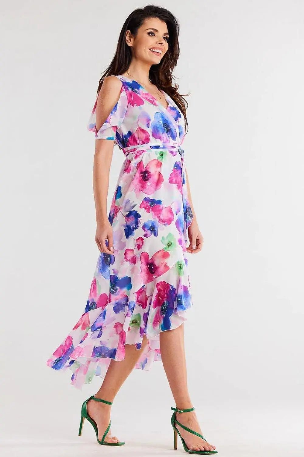 awama chiffon daydress with elastic lining, envelope, asymmetrical - Honesty Sales