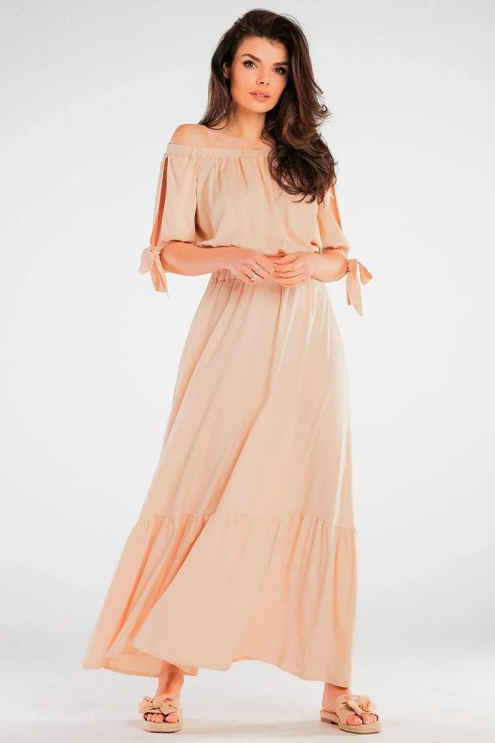 Awama elastic waist long maxi skirt - Honesty Sales