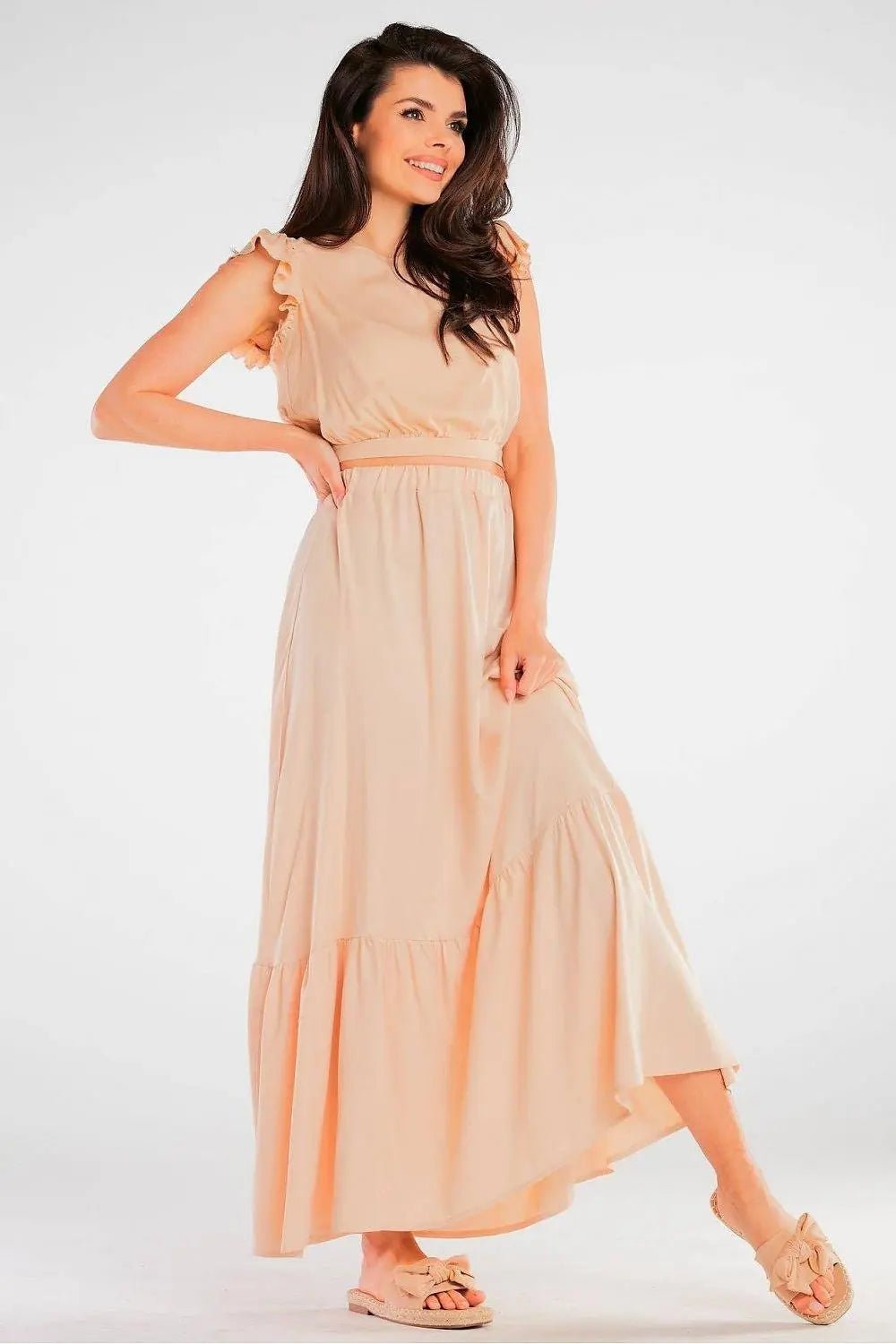 Awama elastic waist long maxi skirt - Honesty Sales