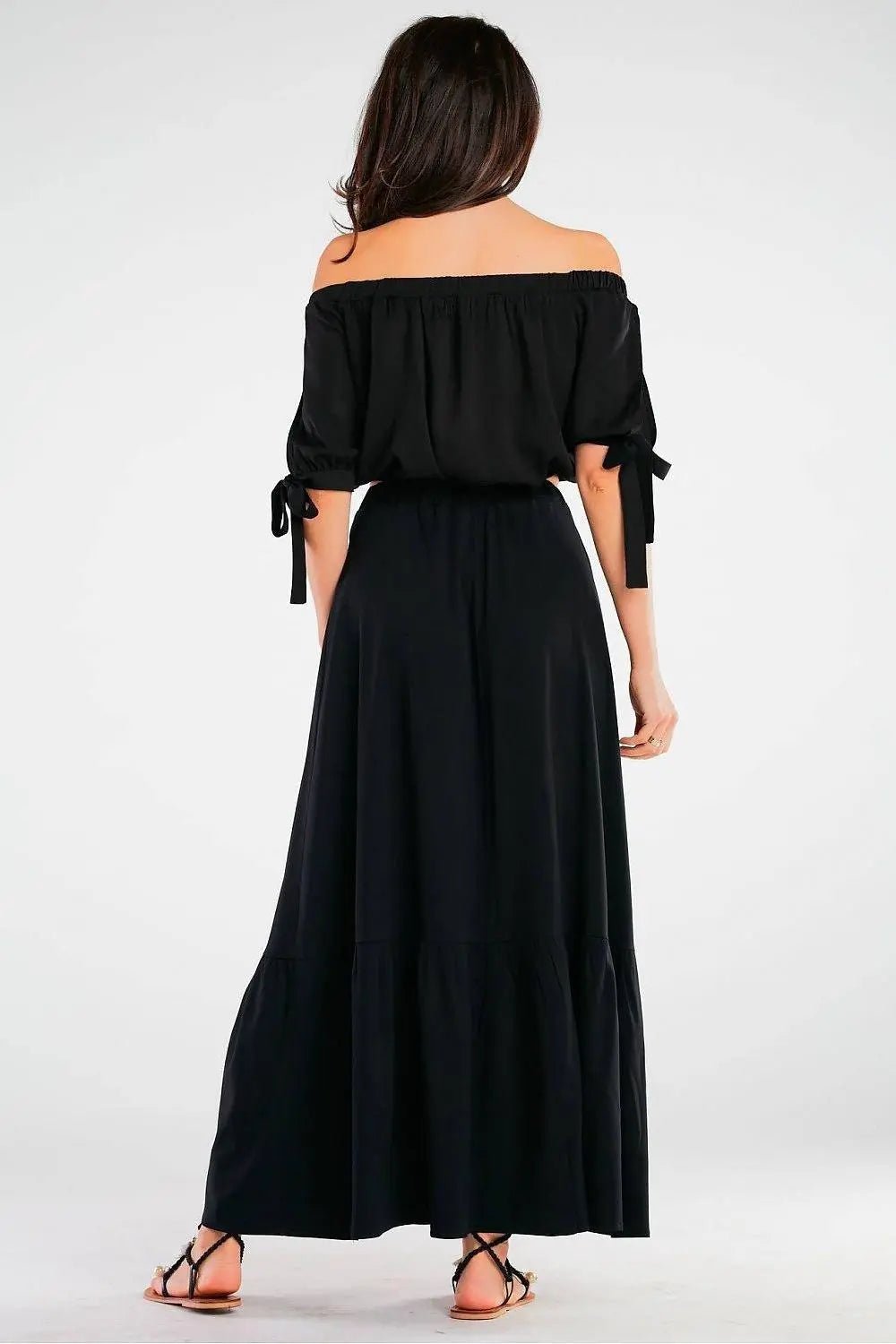 Awama elastic waist long maxi skirt - Honesty Sales