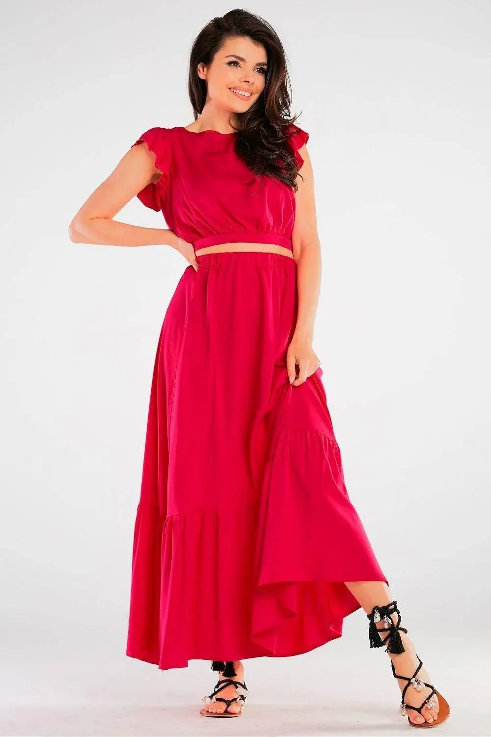 Awama elastic waist long maxi skirt - Honesty Sales