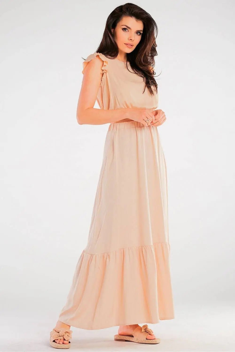 Awama elastic waist long maxi skirt - Honesty Sales