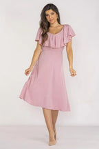 awama extremely elegant and feminine midi length daydress - Honesty Sales