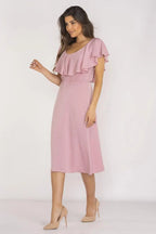 awama extremely elegant and feminine midi length daydress - Honesty Sales