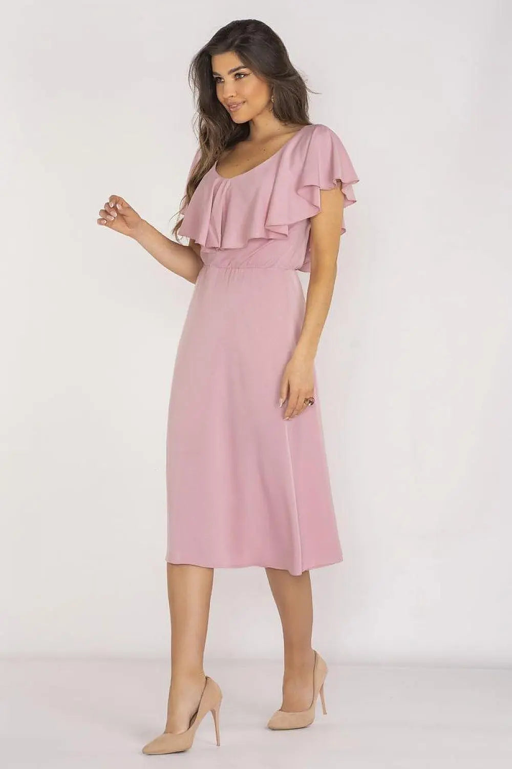 awama extremely elegant and feminine midi length daydress - Honesty Sales