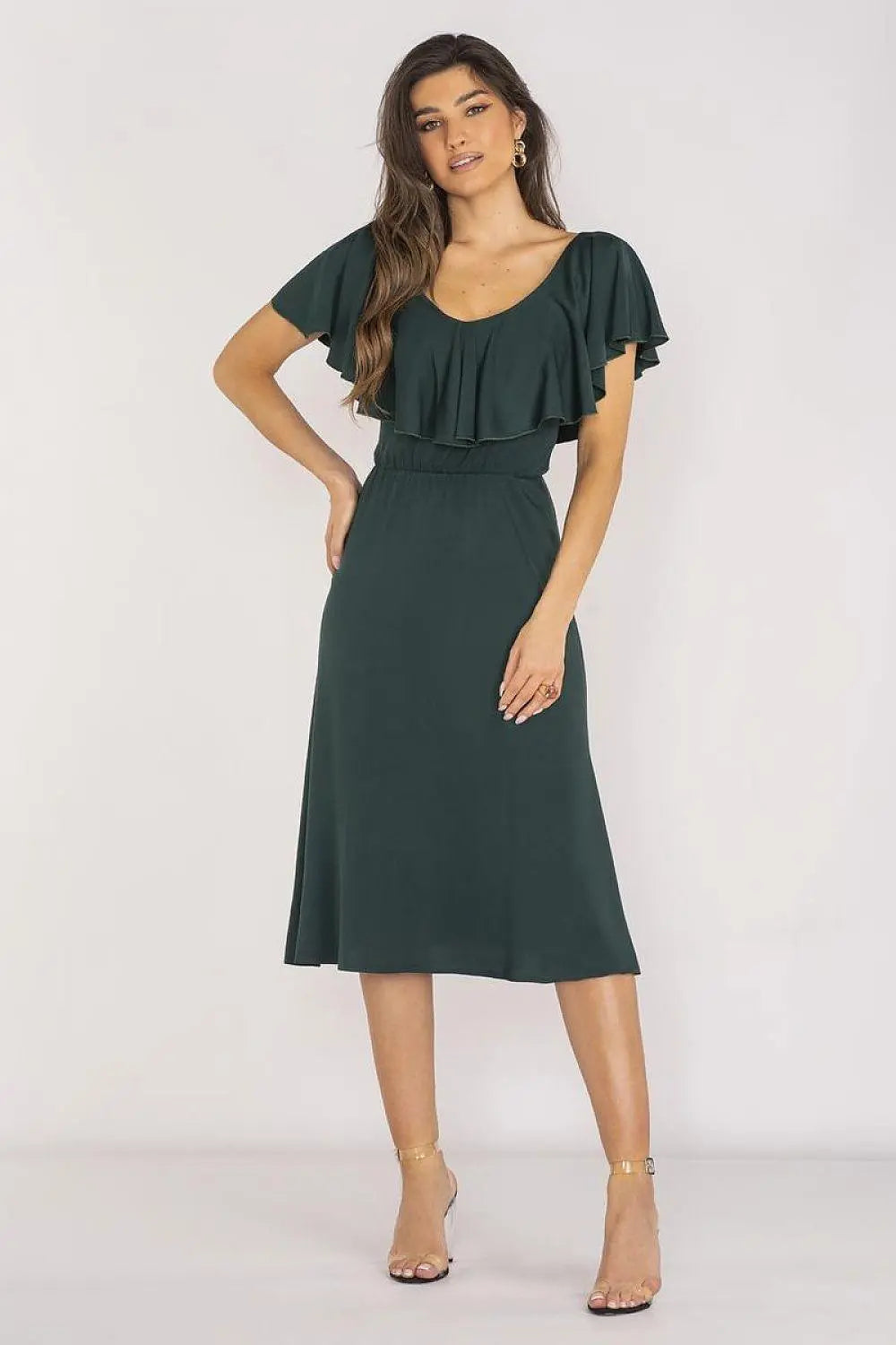 awama extremely elegant and feminine midi length daydress - Honesty Sales