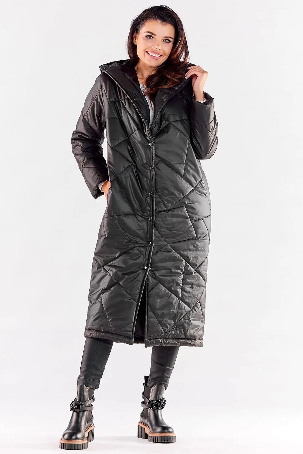 Awama long quilted coat - Honesty Sales