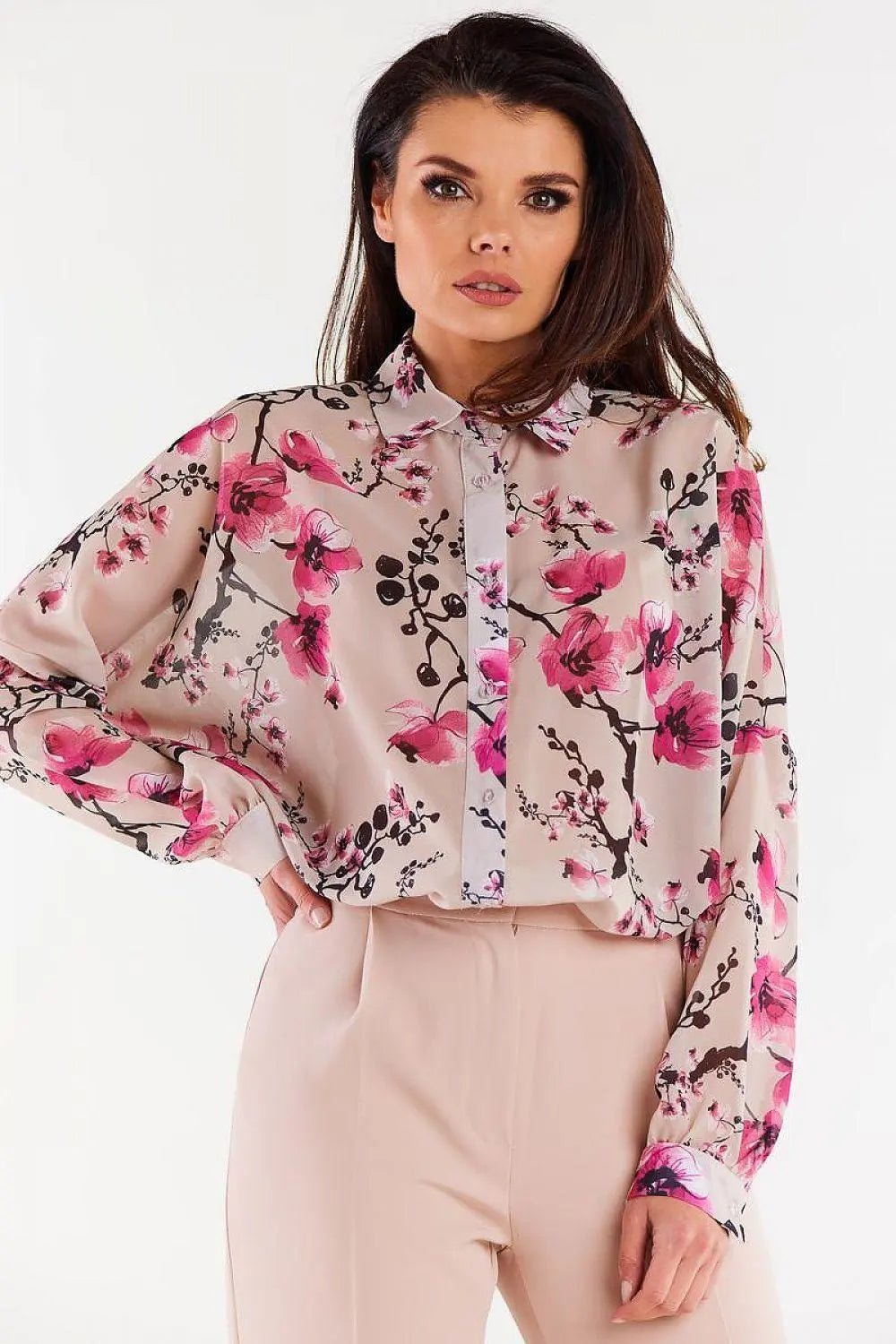 awama oversize chiffon Long sleeve shirt - Honesty Sales