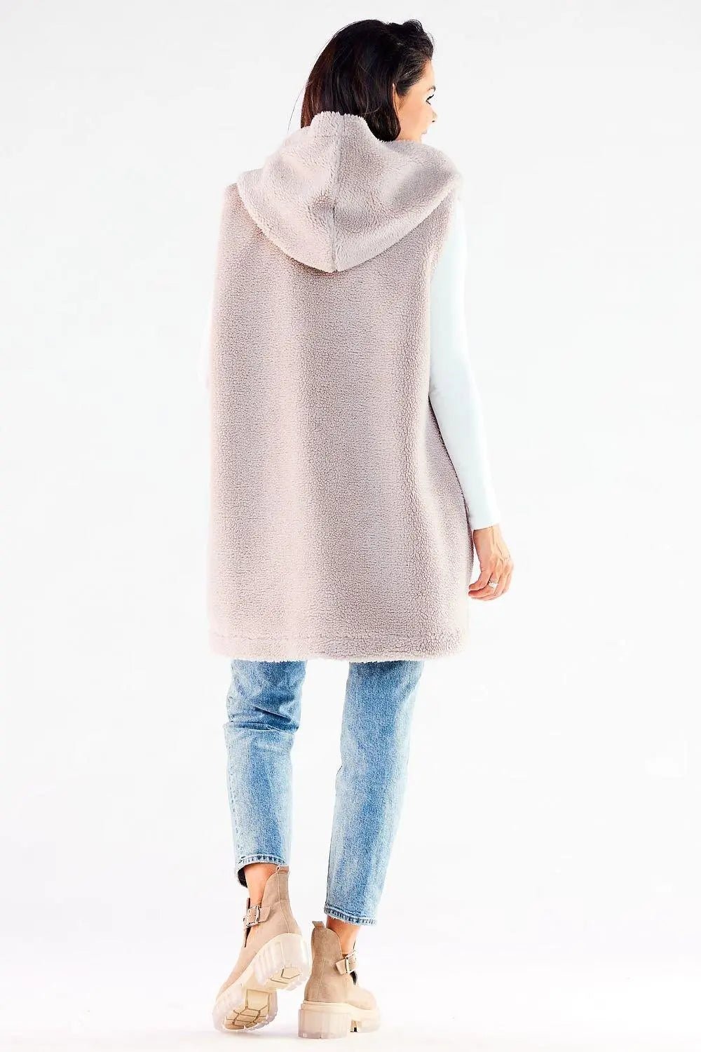 awama pleasant material warm hooded vest with pockets - Honesty Sales