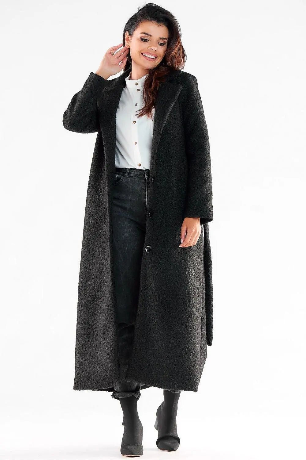 Awama pleasant, warm fabric maxi length coat - Honesty Sales