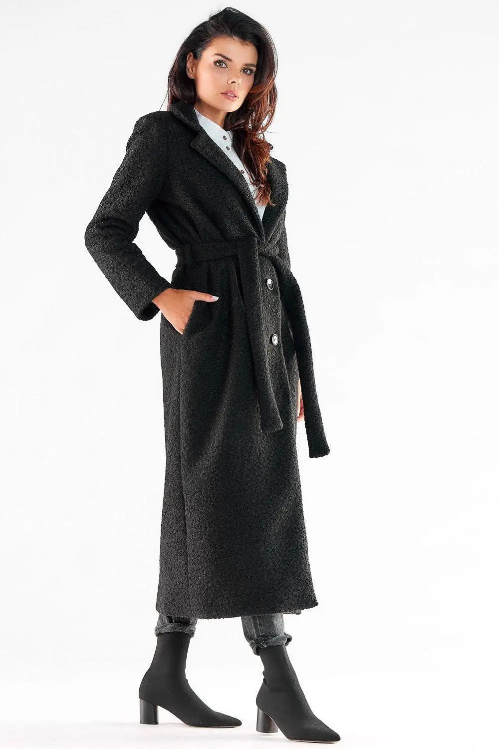 Awama pleasant, warm fabric maxi length coat - Honesty Sales