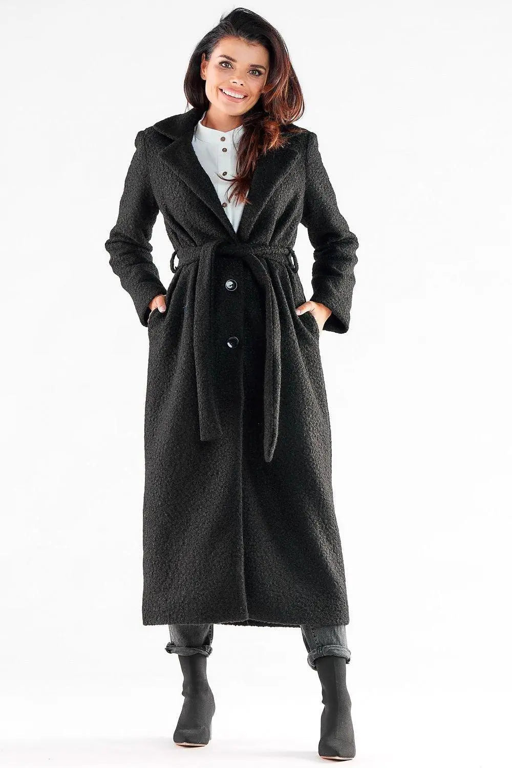 Awama pleasant, warm fabric maxi length coat - Honesty Sales
