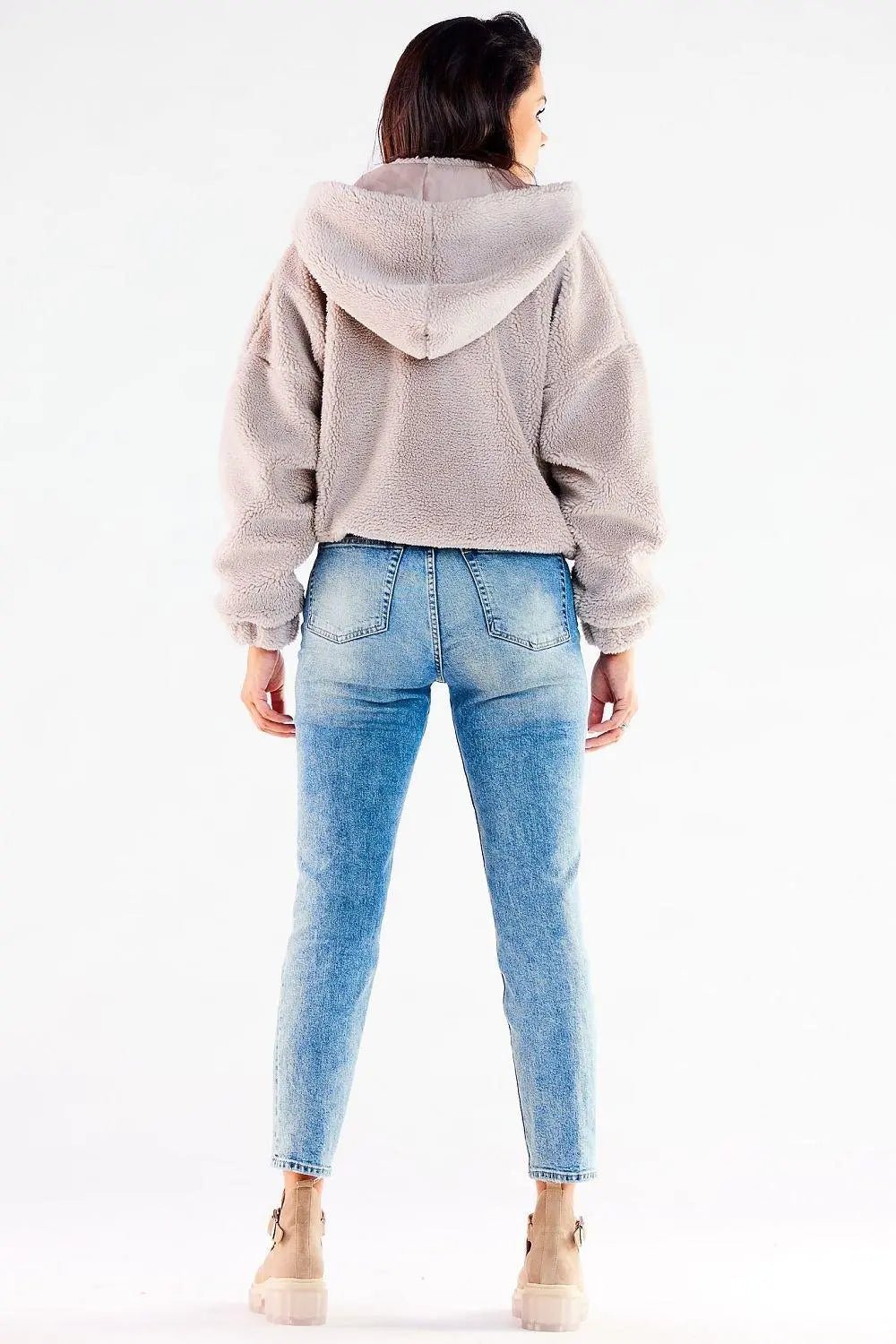 Awama pleasant warm material zippered jacket with hood - Honesty Sales