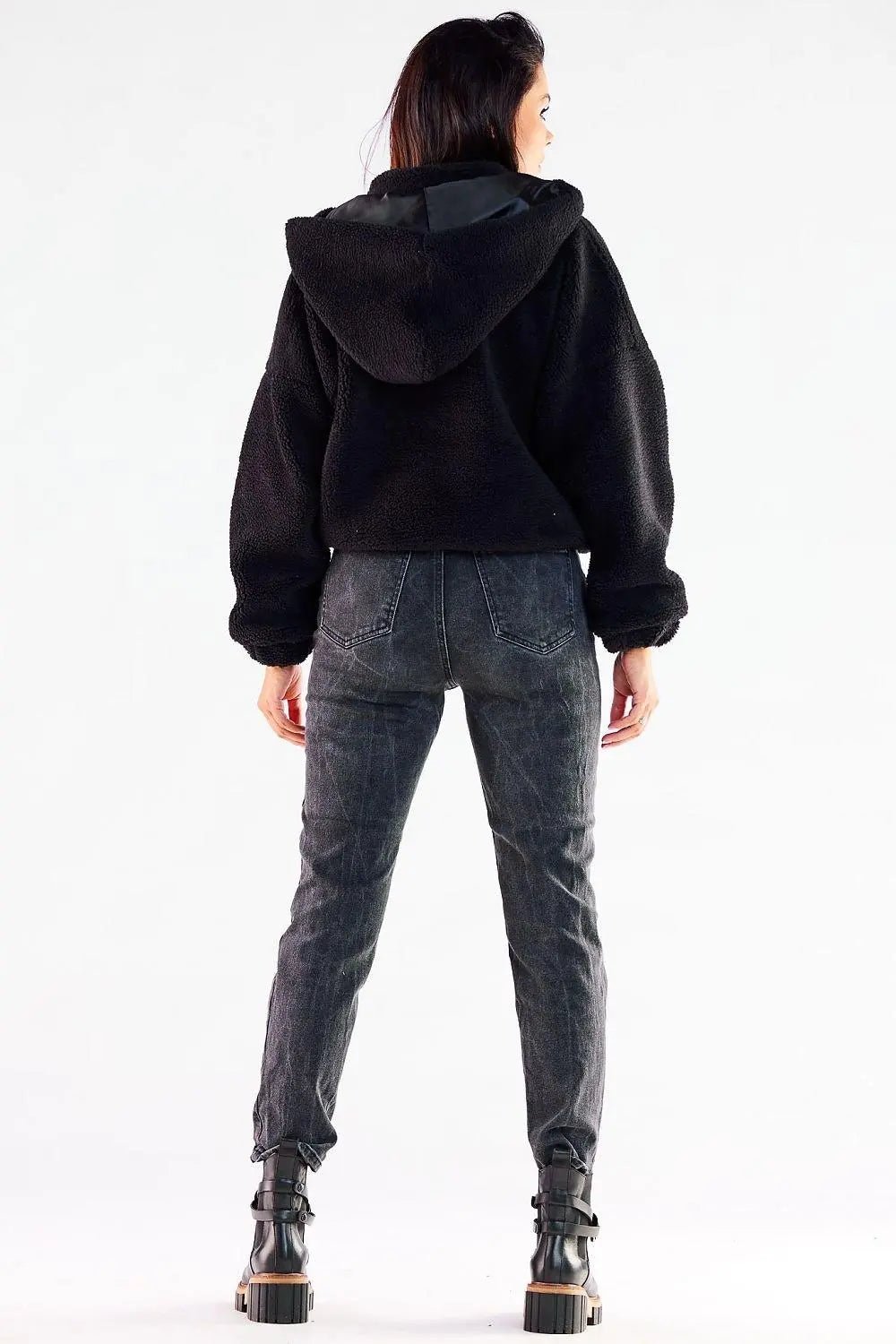 Awama pleasant warm material zippered jacket with hood - Honesty Sales