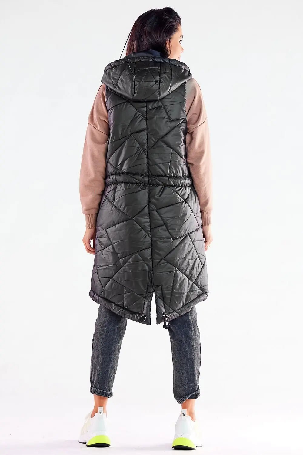 Awama quilted shiny fabric gilet - Honesty Sales