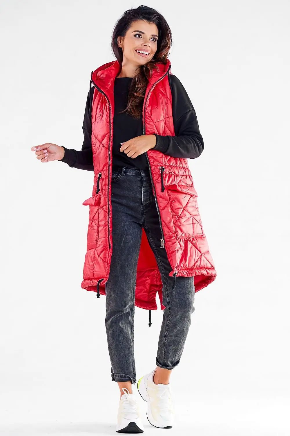 Awama quilted shiny fabric gilet - Honesty Sales