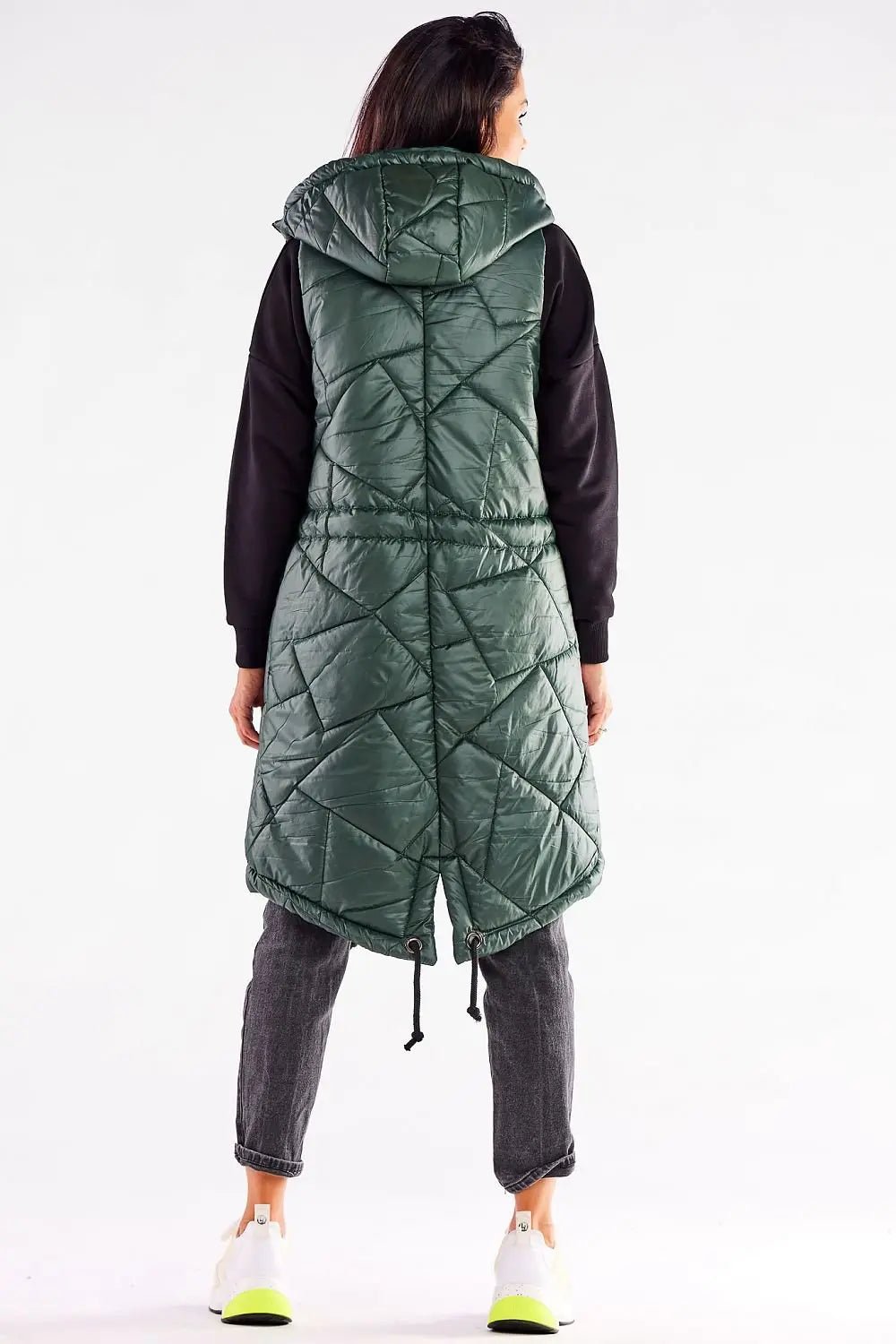 Awama quilted shiny fabric gilet - Honesty Sales