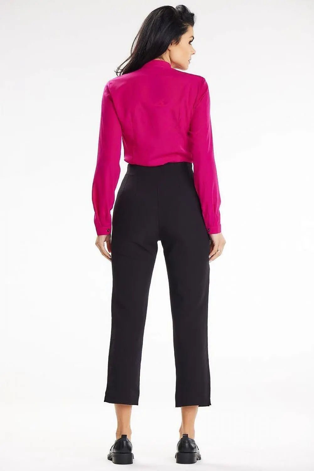 Awama stand-up blouse with long sleeves and a heart neckline - Honesty Sales