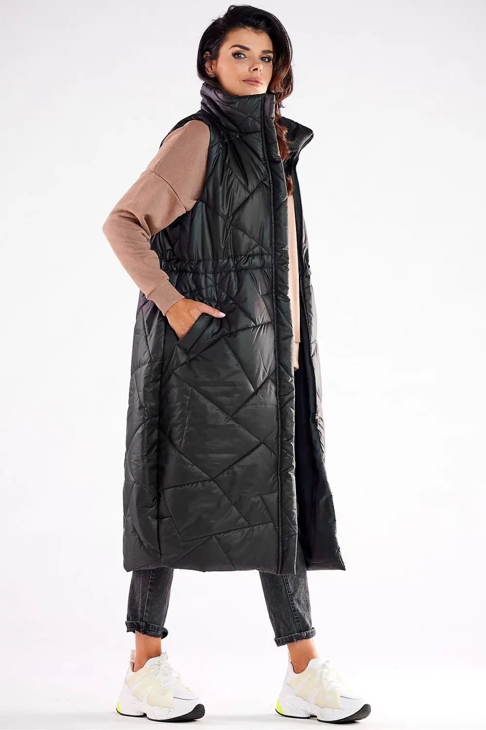 Awama streamlined, oversized cut gilet - Honesty Sales