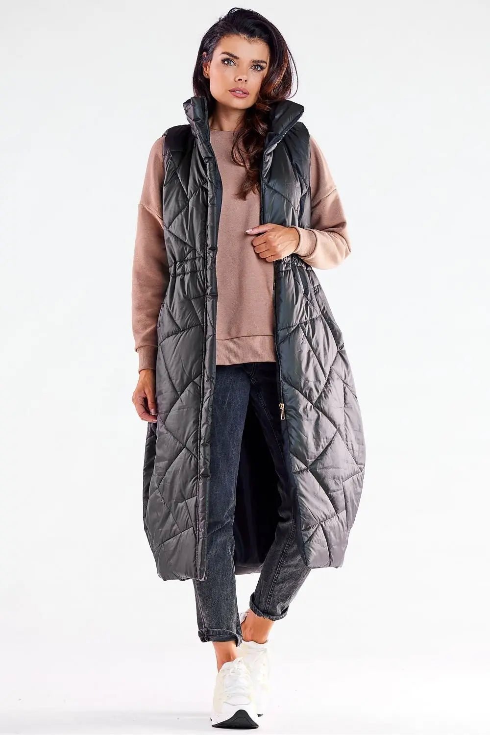 Awama streamlined, oversized cut gilet - Honesty Sales