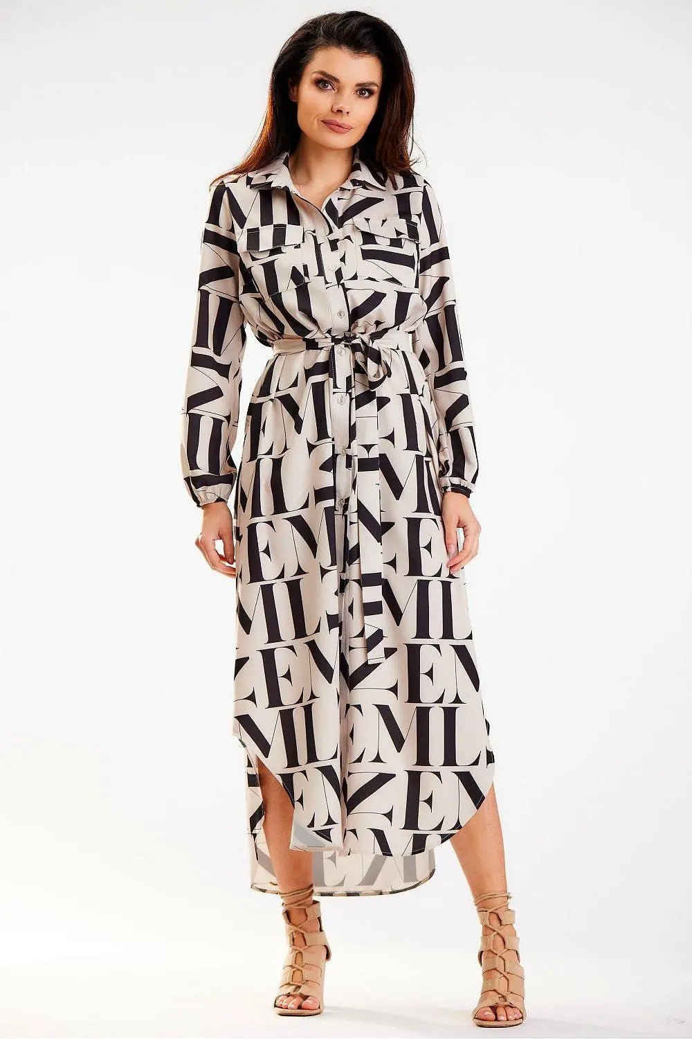 Awama two pockets shirt maxi dress - Honesty Sales