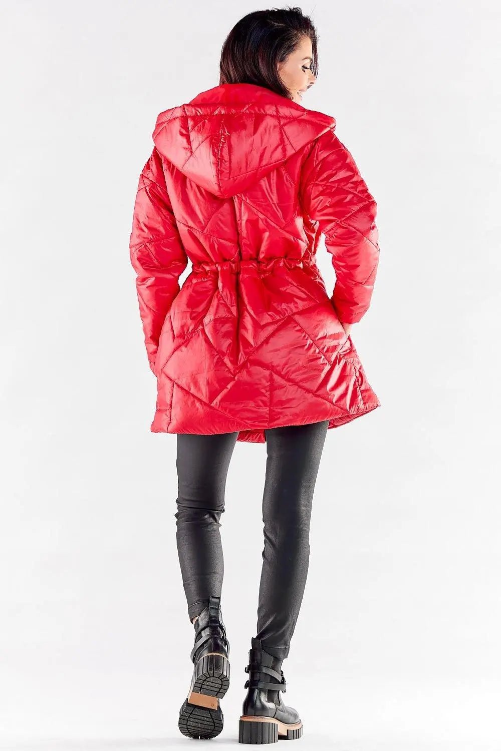 Awama zippered quilted jacket with hood - Honesty Sales