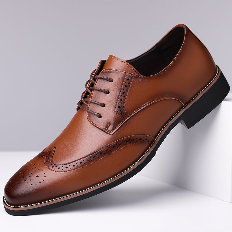 Men’s Classic Wingtip Oxford Brogue Dress Shoes – Formal Business & Wedding Wear - Honesty Sales
