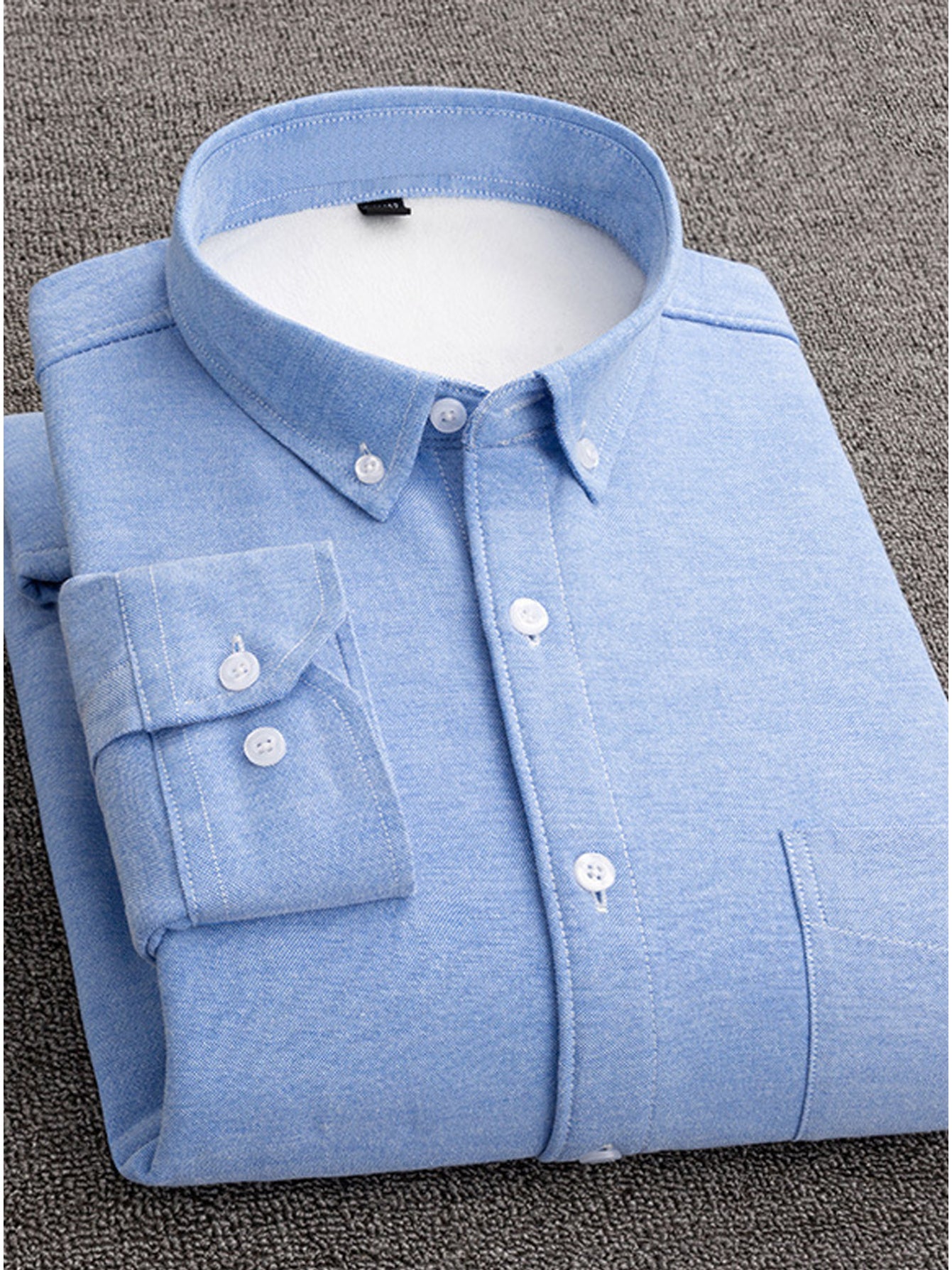 Men’s Thickened Winter Dress Shirt – Button-Front, Easy-Care Business Casual, Classic Collar Image principale du produit