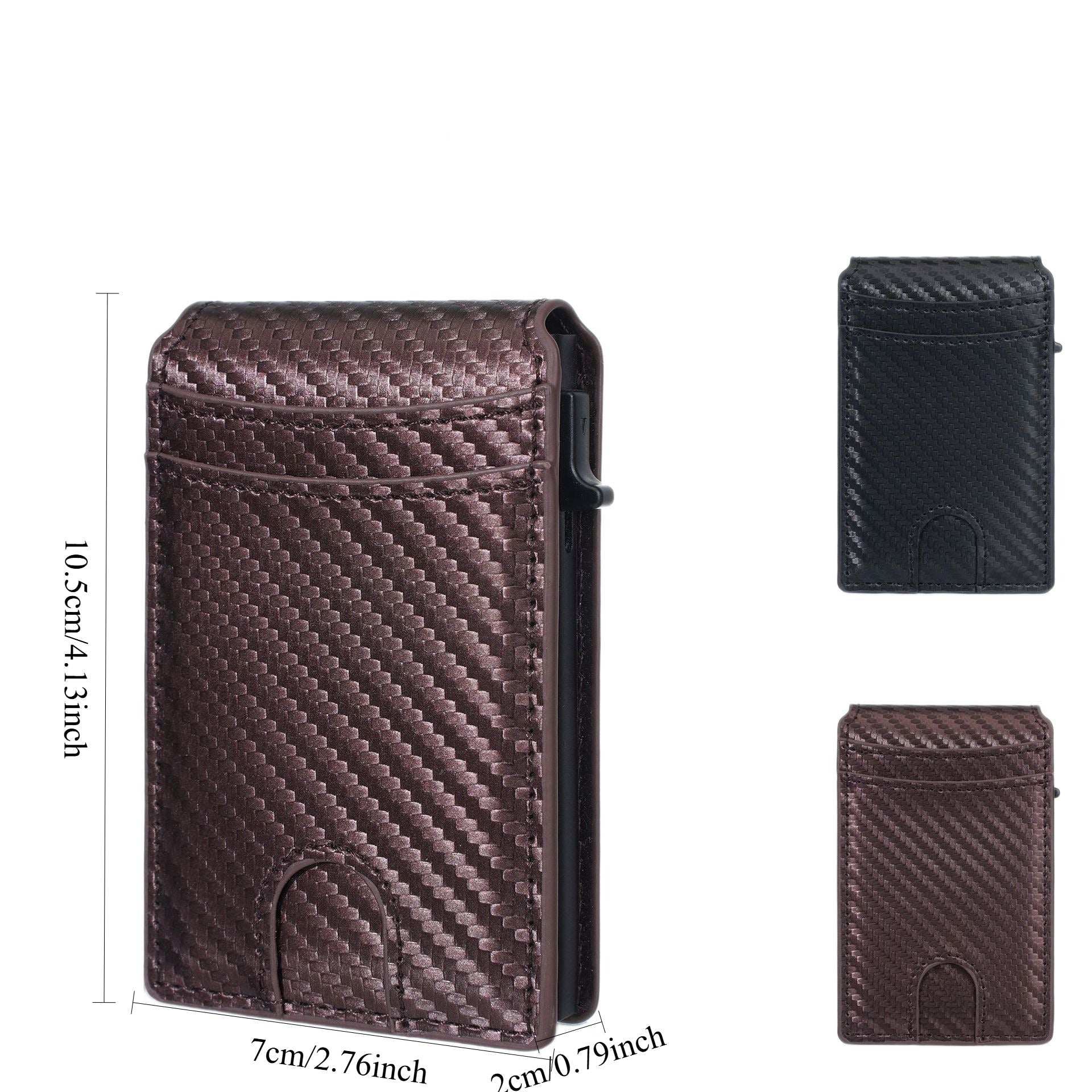 Baellerry Magnetic Pop - Up Card Case – Men’s Slim RFID Carbon Fiber & Faux Leather Wallet, Multi - Card Holder (450pcs) - Honesty Sales