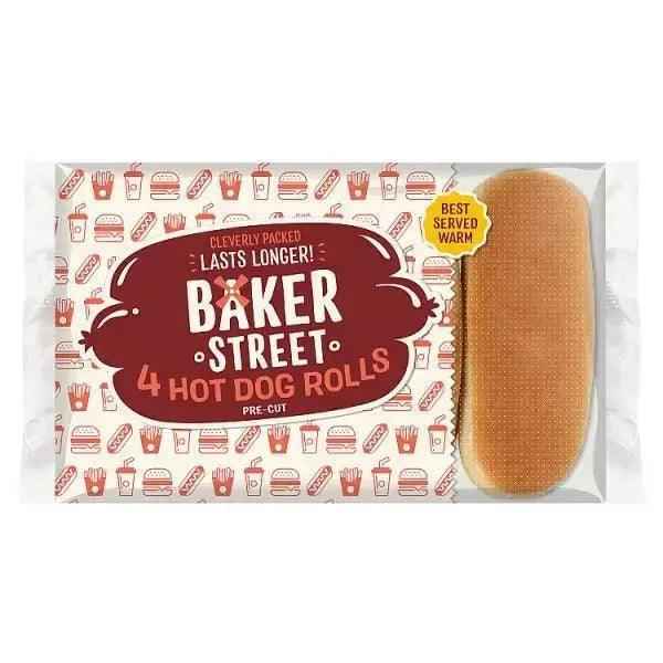 Baker Street 4 Hot Dog Rolls Pre-Cut - Honesty Sales Hauptbild