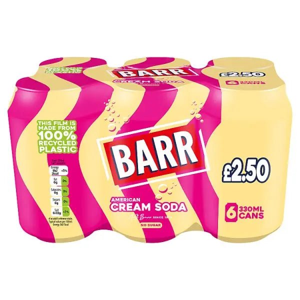 Barr American Cream Soda 6 x 330ml (Case of 4) - Honesty Sales