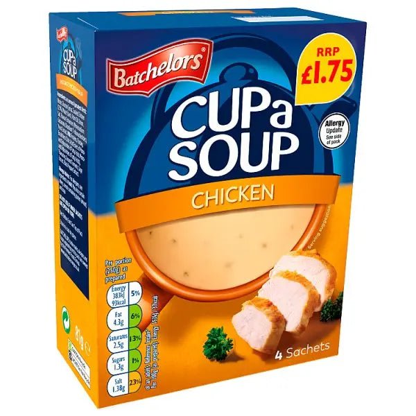 Batchelors Cup a Soup Chicken 4 Instant Soup Sachets 81g (Case of 9) - Honesty Sales