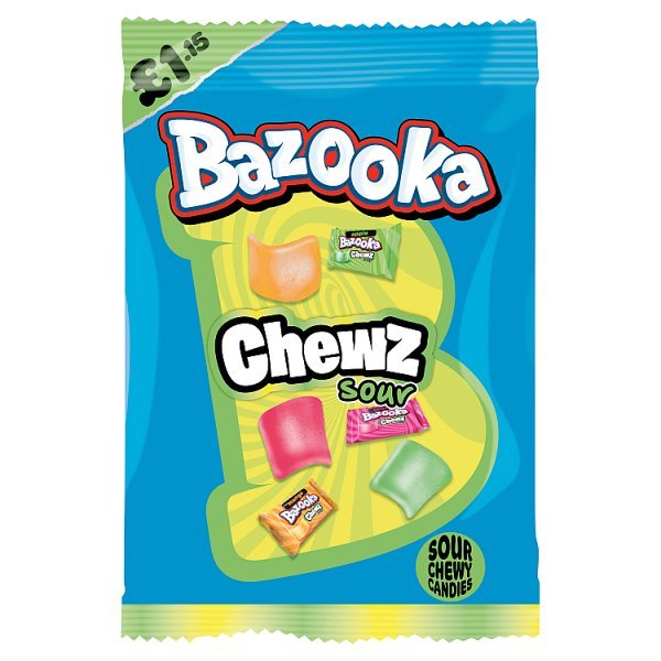 Bazooka Chewz Sour Chewy Candies 120g (12 x 120g) - Honesty Sales