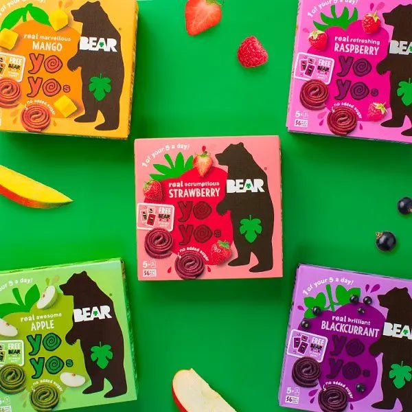 Bear Yoyos Real Fruit Scrumptious Strawberry 5 x 20g (Case of 6) - Honesty Sales