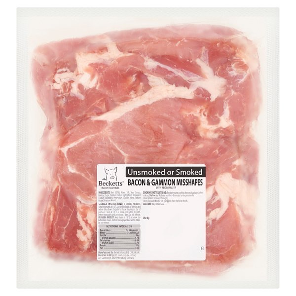 Becketts Bacon & Gammon Misshapes with Added Water (4 x 2.27kg) - Honesty Sales