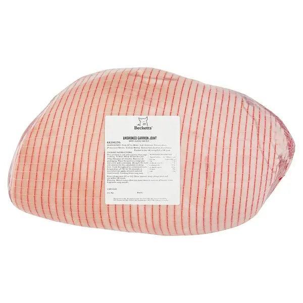 Becketts Rind-On Unsmoked Gammon Joint with Added Water 8Kg - Honesty Sales