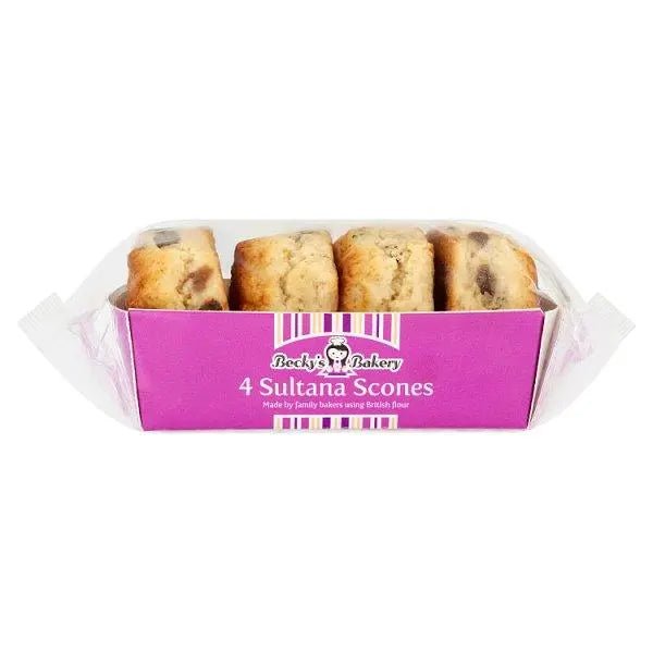 Becky's Bakery 4 Sultana Scones (Case of 12) - Honesty Sales