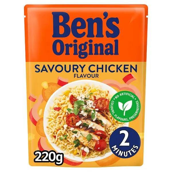 Bens Original Savoury Chicken Microwave Rice 220g (Case of 6) - Honesty Sales