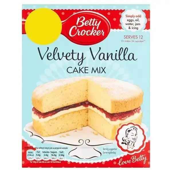 Betty Crocker Velvety Vanilla Cake Mix 425g (Case of 4) - Honesty Sales
