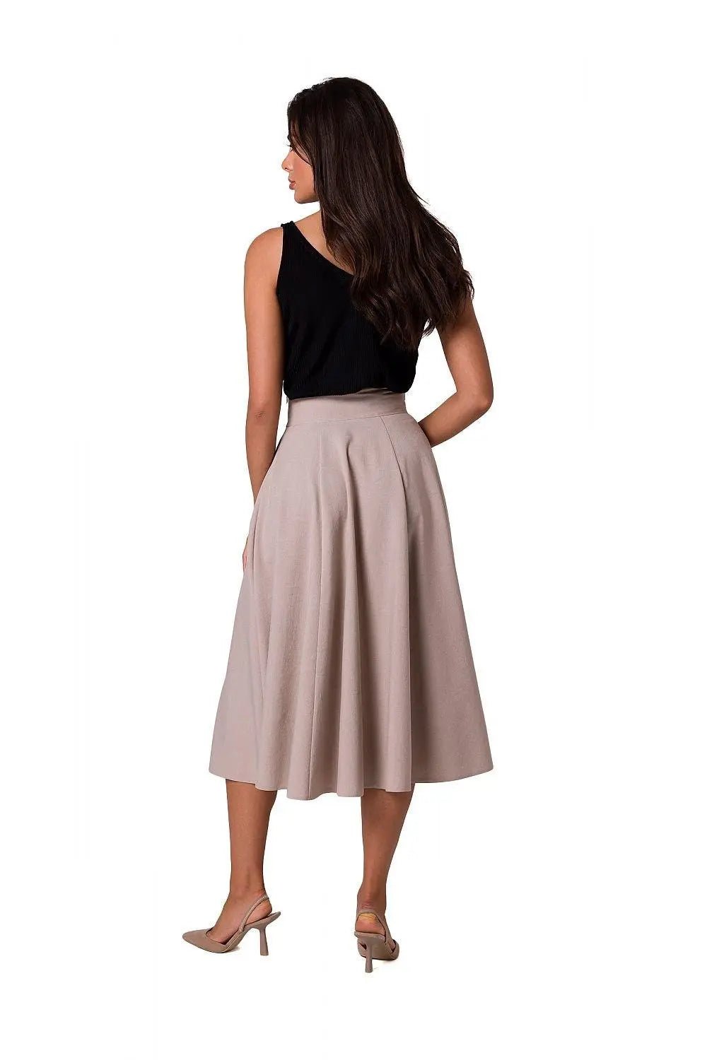 BeWear high waist and decorative buttons midi skirt - Honesty Sales