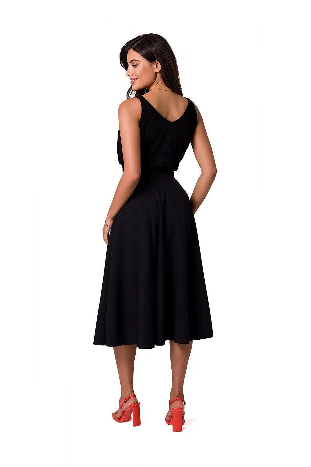 BeWear high waist and decorative buttons midi skirt - Honesty Sales