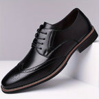 Men’s Classic Wingtip Oxford Brogue Dress Shoes – Formal Business & Wedding Wear - Honesty Sales