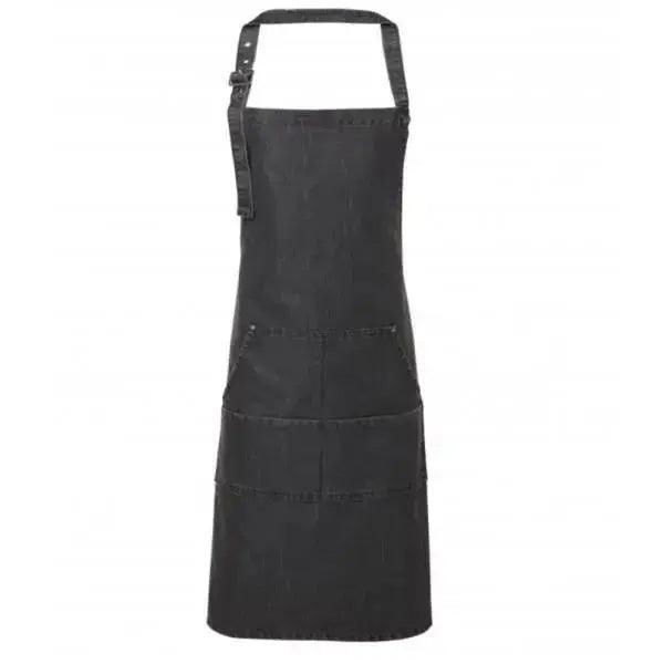 Bib Apron Denim Jeans Stitch Black, Indigo - Honesty Sales