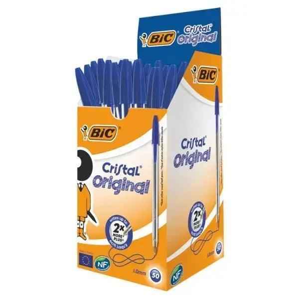 BIC Cristal Blue Pens 50 Pack - Honesty Sales