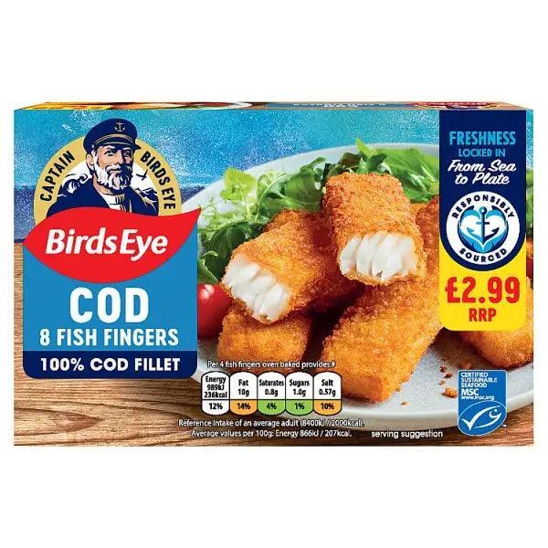 Birds Eye 8 Cod Fish Fillet 224g - Honesty Sales