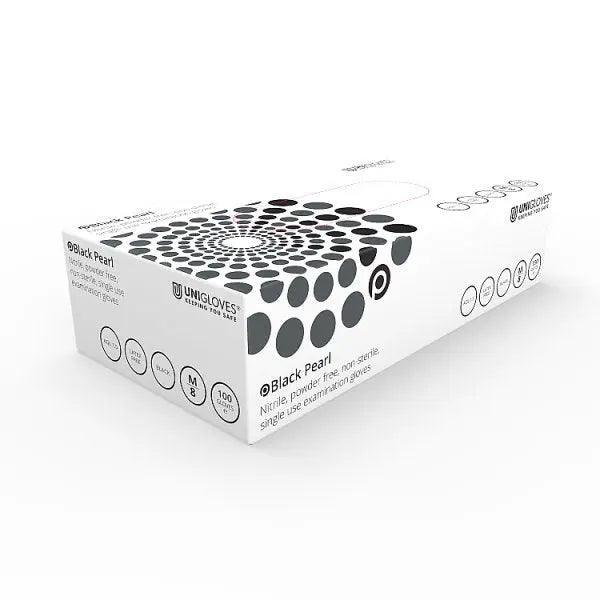 Black Pearl Nitrile Powder Free Gloves, unit (Medium) - Honesty Sales