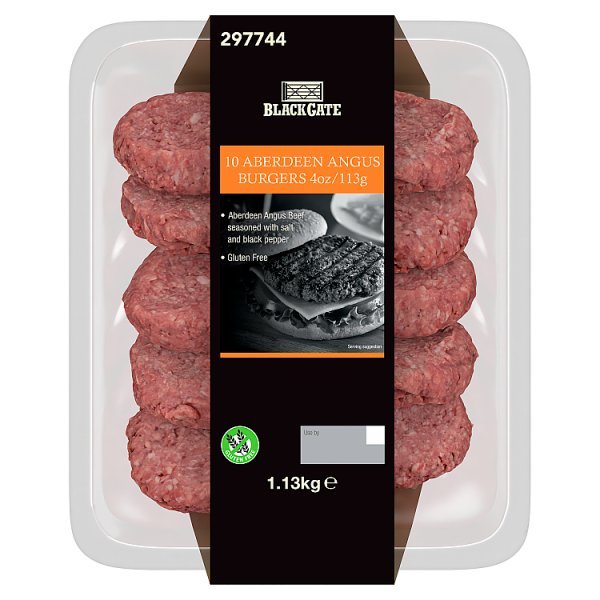 Blackgate 10 Aberdeen Angus Burgers 1.13kg (4 x 10x113g) - Honesty Sales