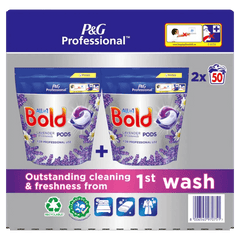 Bold All in1 Professional Pods Washing Liquid Capsules Lavender and Chamomile 2x50 Washes - Honesty Sales U.K