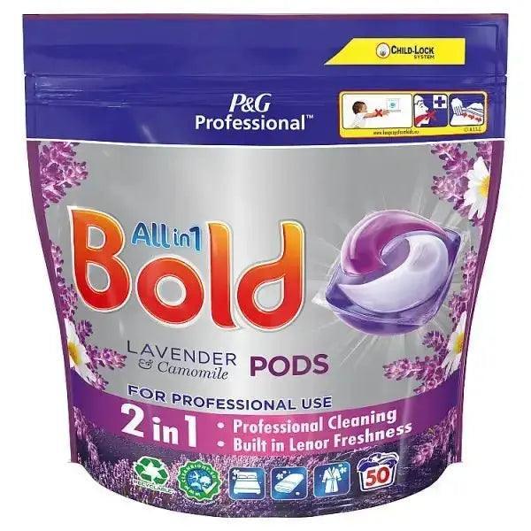 Bold Professional All-In-1 Pods Washing Liquid Laundry Detergent Capsules Lavender and Camomile, 100 - Honesty Sales